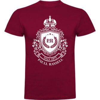 Paull Rassell Elite-T-Shirt-566 Burdeos - Camiseta orgánica - ecoligica para hombre - Camiseta de mangas cortas modernas - camisetas de marcas famosas